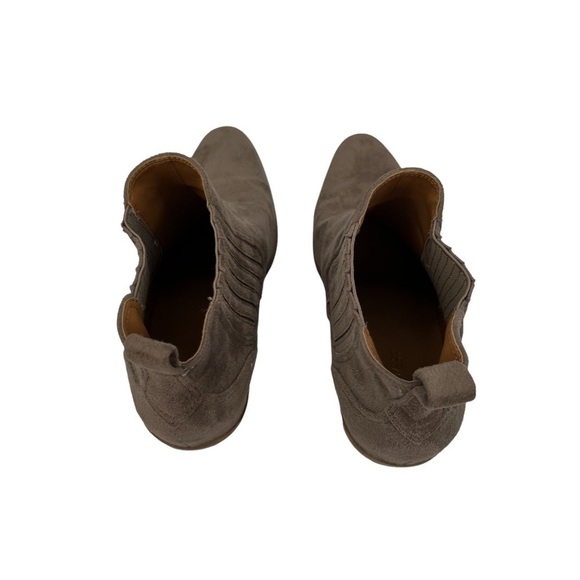 Nine West Taupe Suede Mayley Block Heel Ankle Booties Size 8 Women's - Picture 5 of 9